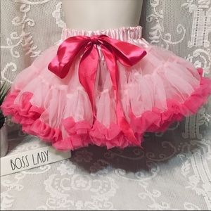 Gorgeous pink girls frilly elastic waist tutu